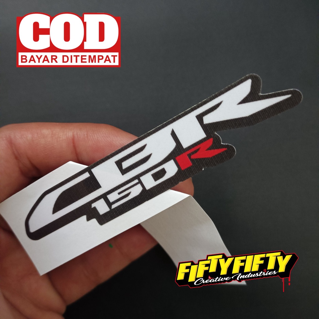 Stiker Print Cut CBR 150R Stiker Printing Laminasi Glossy Stiker Motor Mobil Helm Sudah Membentuk Pola Desain