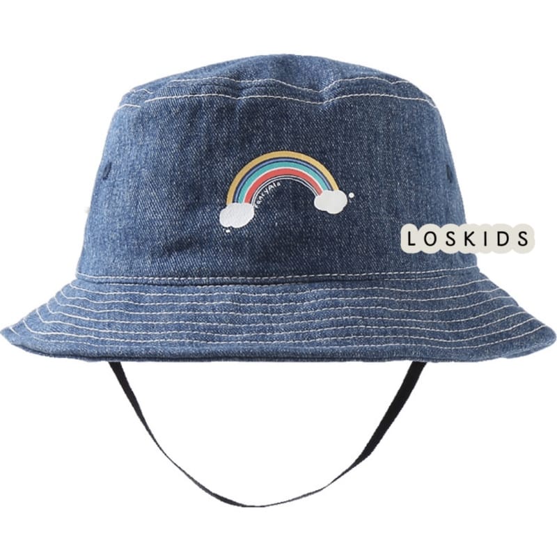 TOPI ANAK BUCKET DISTRO DENIM MOTIF PELANGI TOPI ANAK OUTDOR TREVELING PROMO NEW 2023