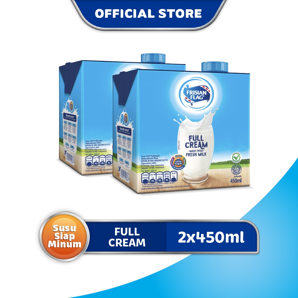

Frisian Flag UHT Full Cream 450 mL - 3 Pcs
