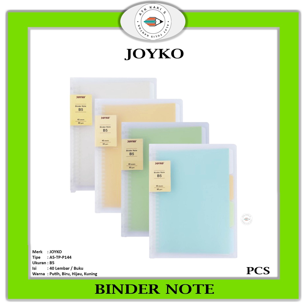 

JOYKO - Binder Note B5-TP-P144 - Buku Catatan - Pcs