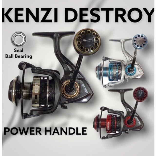 Terlaris Reel Kenzi Destroy Power Handle Seal 1000/2000/3000/5000/6000 Pilih