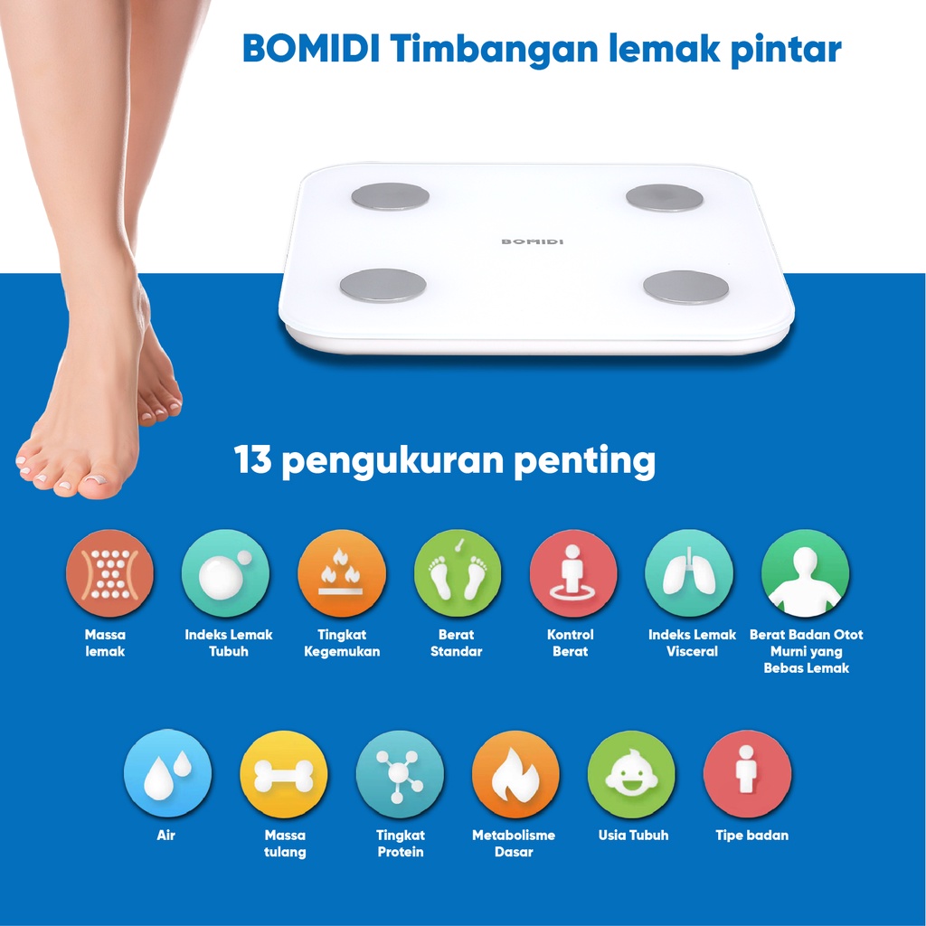 BOMIDI Body Fat Scale S1 Timbangan Badan Smart Scale Digital Timbangan Scale