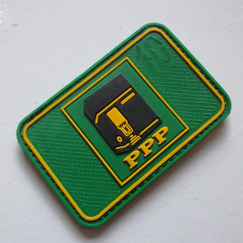 patch rubber logo ppp / partai persatuan pembangunan / pemilihan umum / pemilu / tempelan emblem karet velcro