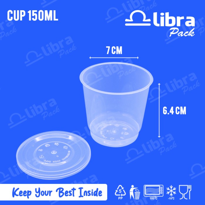 [Cup Bento] (Bundle) 150 Pcs Cup 150Ml-Cup Plastik/Thinwall/Cup Pudding/Cup Sambel [Pc]