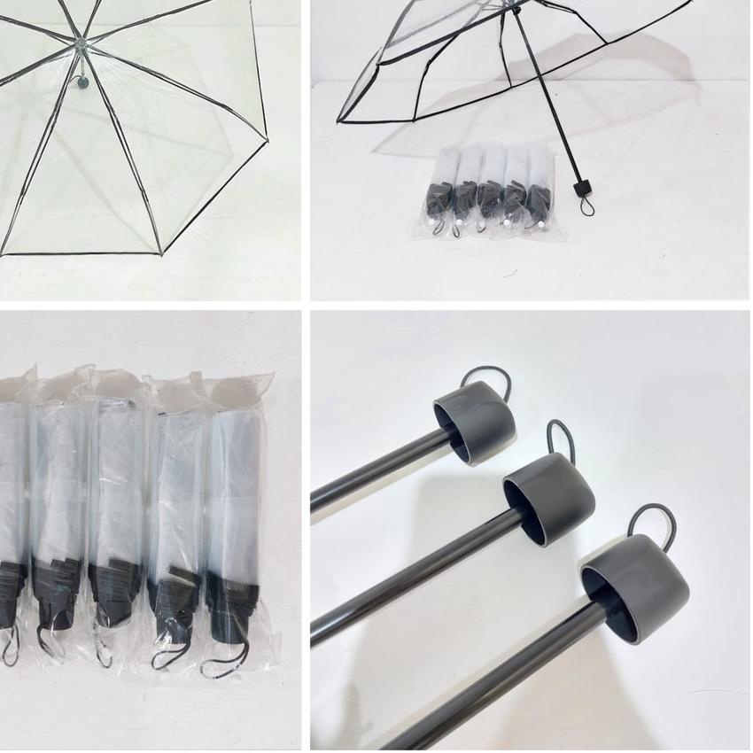 ♪ [FREE TAS] Payung Lipat Transparan Untuk Foto Prewedding Termurah Bahan PVC ▲