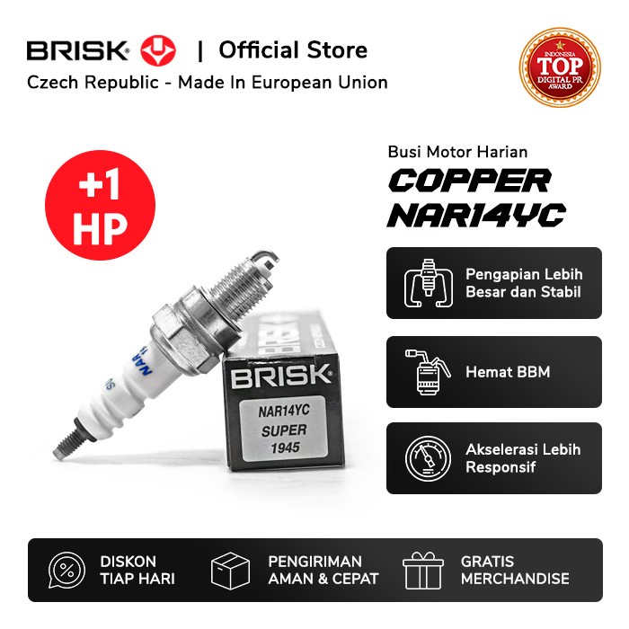 Busi Busi Motor Brisk Copper Nar14Yc