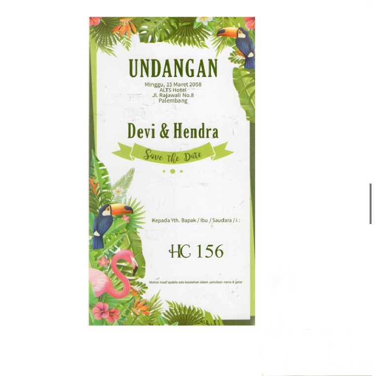 (CETAK) Undangan Pernikahan Murah HC 156