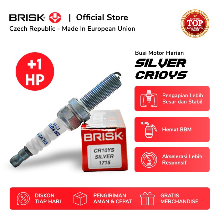 Busi Busi Motor Brisk Silver Cr10Ys