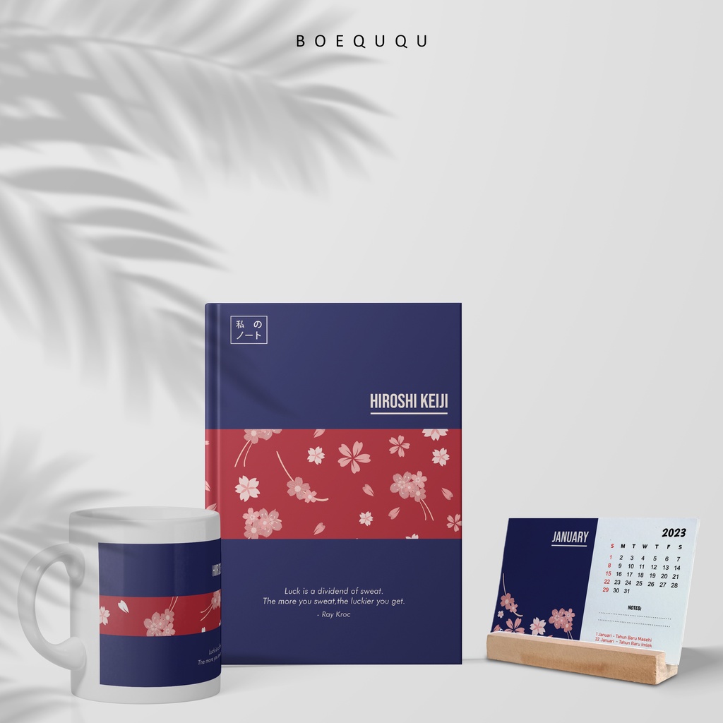 

[WFH Set] Sakura Series / Set Kado Natal dan Tahun Baru 2024 / Hampers Buku Mug Kalender 2024 / Buku Catatan Harian / Diary Journal / Buku Tulis Polos / Notebook Hardcover A5
