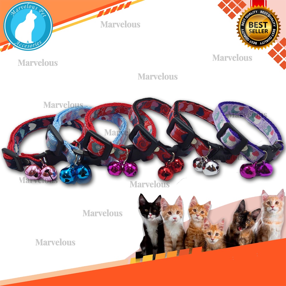 Kalung Kucing Lonceng Besar Motif Love Hati ( lonceng 12 mm isi 2 pcs )