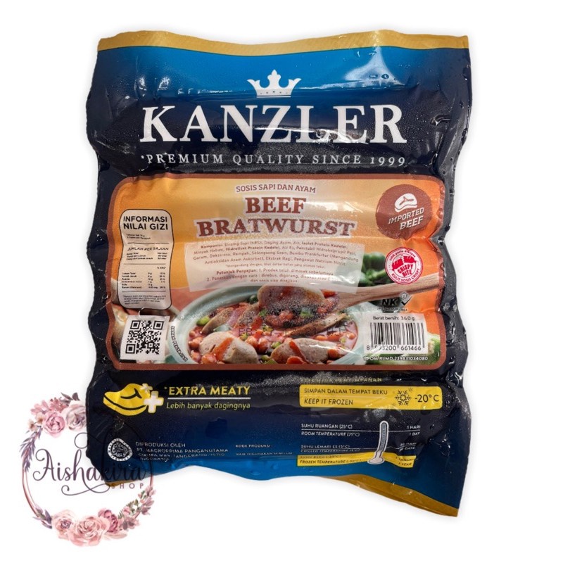 Kanzler sosis 360gram isi 5pcs| Bockwurst | cheese frankfurter | bratwurst | wiener | blackpaper