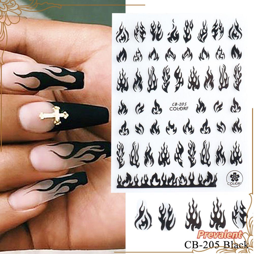 Preva Stiker Kuku DIY Emas Putih Hitam Nail Foil 3D