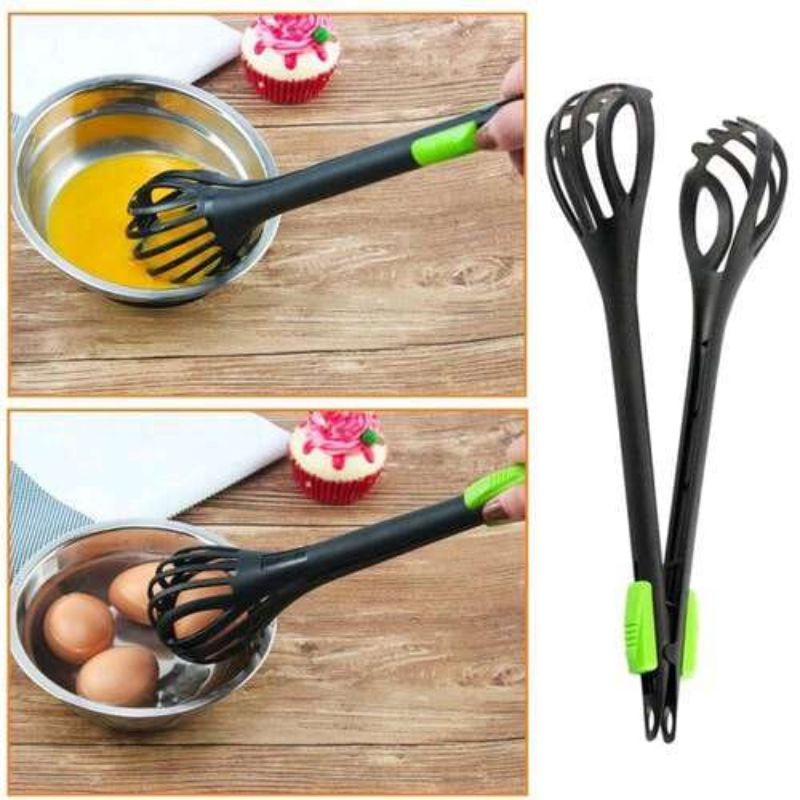 Pengocok Penjepit Telur Adonan Kue 3 in 1 / Spatula  Serbaguna / Egg Whisk