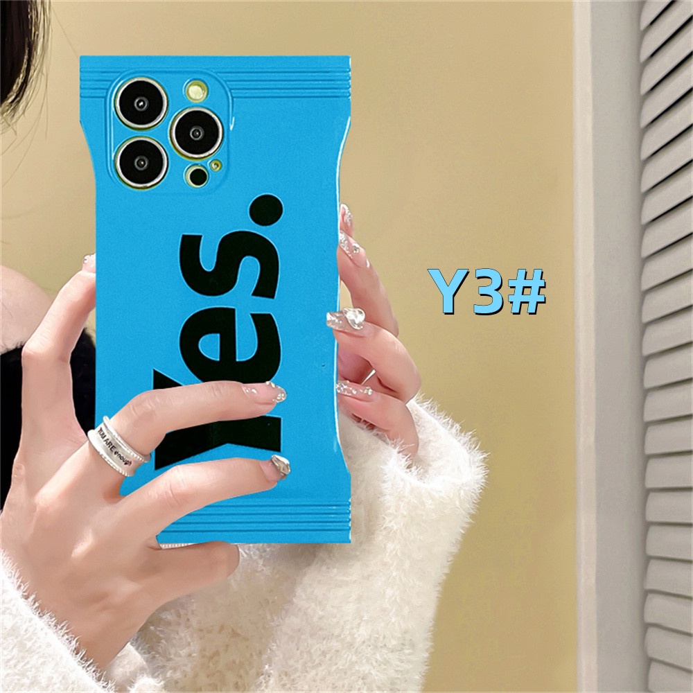Candy YES Case VIVO Y22 Y16 Y35 Y22 Y01 Y21 Y21T Y33S Y33T Y20 Y20S Y20i Y15S Y15A Y17 Y15 12 Y11 Y19 Y91C Y1S Y95 Y93 Y91 Y50 Y30 Huruf Kreatif Ya TPU Soft Cover