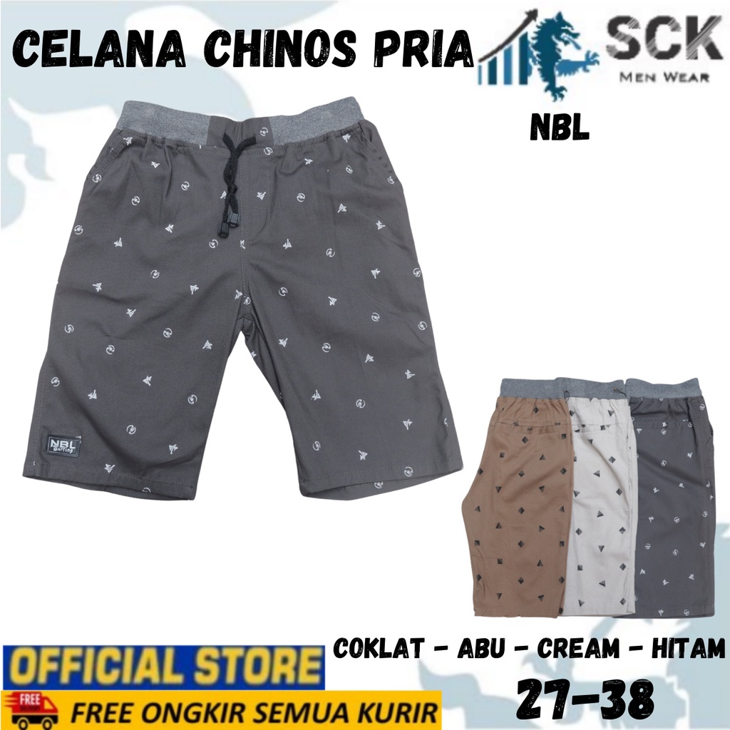 Celana Pendek Model Chinos NBL MOTIF Bahan Katun / Kolor Santai Pria Wanita Unisex Pinggang Karet - sckmenwear GROSIR