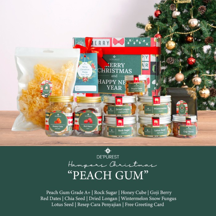 

(COD) Hampers Natal Peach Gum Dessert Collagen Paket Lengkap Grade A Premium - HampersPeachGum