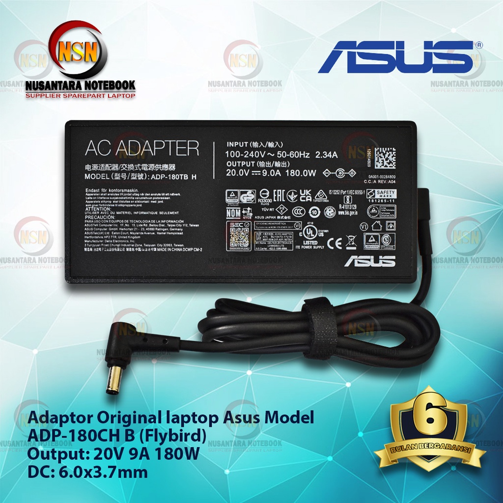 Adaptor Original Laptop ASUS ADP-120CH B 20V 9A 180W DC 6.0x3.7 FLYBIRD (Sharp)