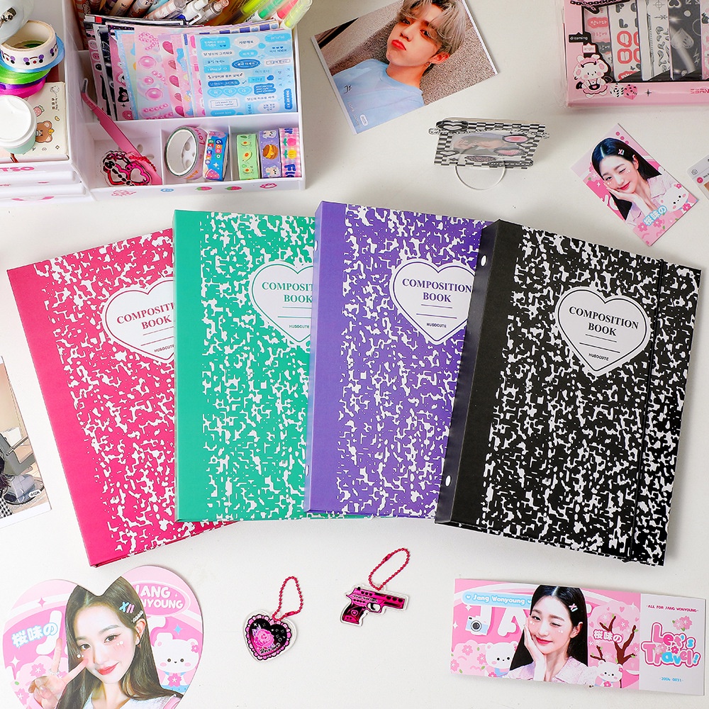 

Composition Book Buku Binder A5 6 Ring Bahan PP Album Photocard PC Tempat Penyimpanan Kartu Sleeve 4p Bibimcat