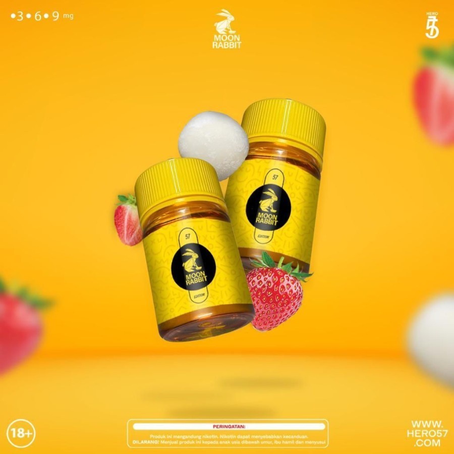 MOON RABBIT STRAWBERRY MOCHI BY HERO57 FREEBASE 60ML ORIGINAL