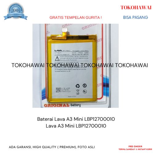 Baterai Lava A3 Mini LBP12700010 Original Batre Batrai HP