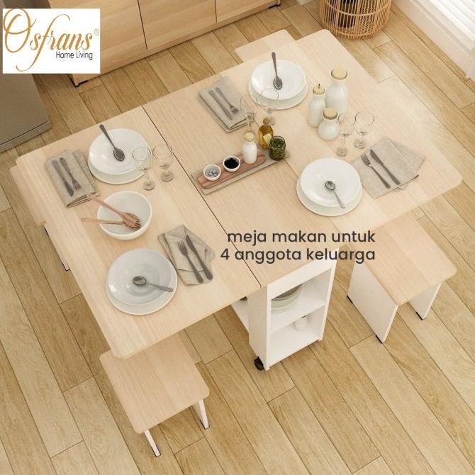 Meja Makan Set Lipat Roda Allison Dt120 Harga Pabrik