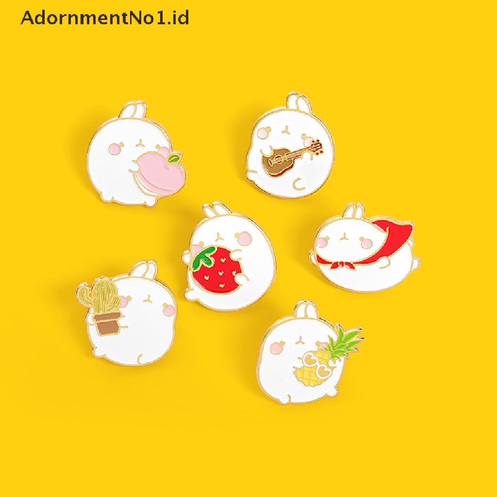 [AdornmentNo1] Kartun Hewan Manis Kelinci Enamel Pin Tanaman Buah Strawberry Nanas Alloy Bros Wanita Lucu Perhiasan Hadiah [ID]