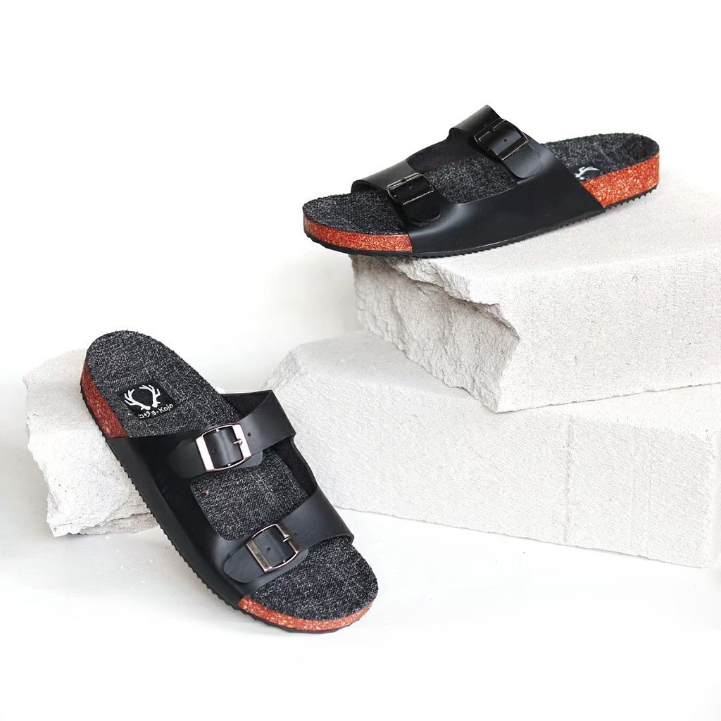 Sandal SLIDE SLOP SLIPER casual pria fashion cowok laki laki trand zaman now ~ SANDAL PRIA INDIAN