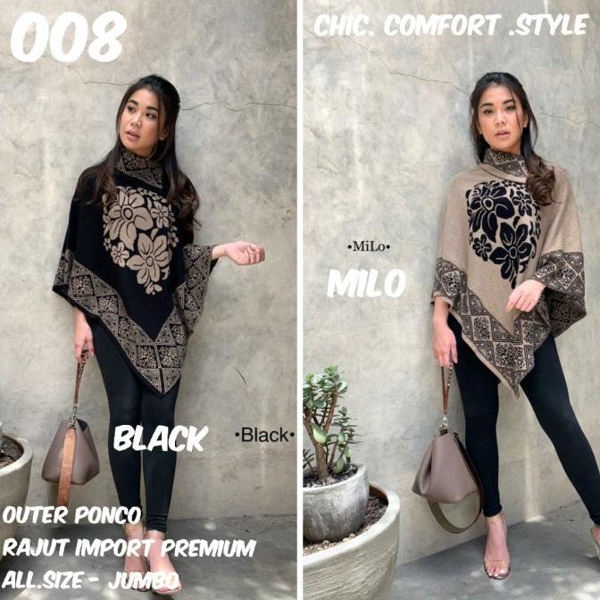 DISKON PONCO OUTER MANTEL RAJUT IMPORT(ADEM.TEBAL) ALL SIZE FIT TO M-7L SALE