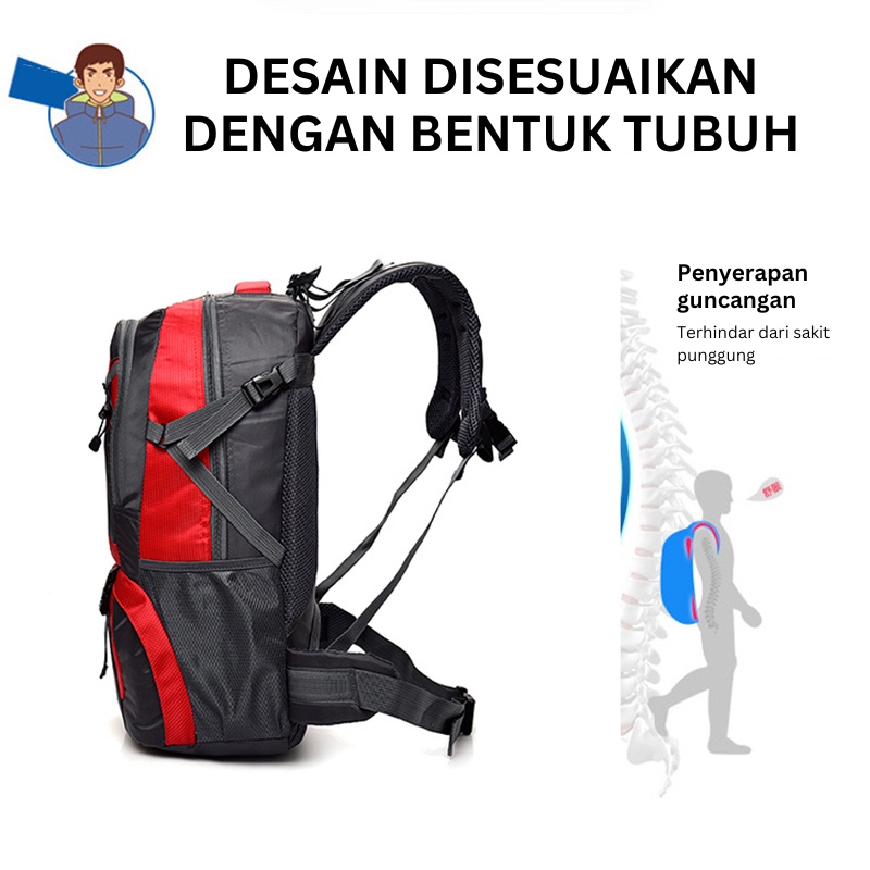 Mainland Ransel Gunung Pria Wanita 60L Tas Hiking Mendaki Backpack Traveling Outdoor TR116