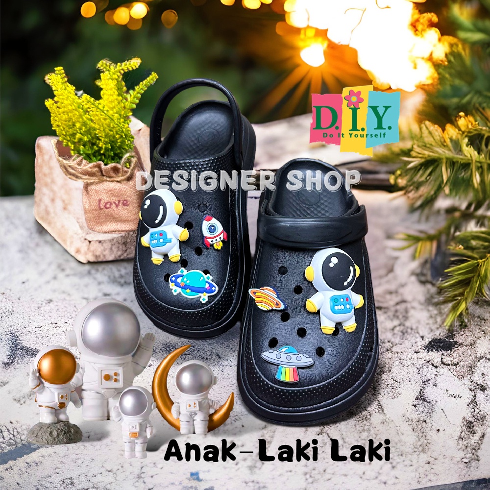 Sepatu Sandal Jelly Baim CROCS Anak Laki Laki Terbaru 2023 EVA/RINGA Jibbitz DIY