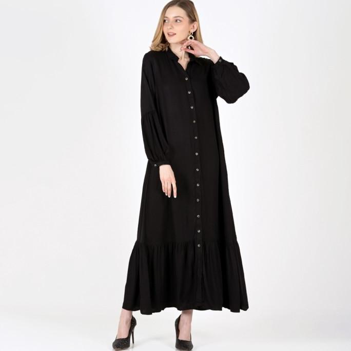 Lo211 - Novel Mice - Dress Wanita Gamis Black Bluetroley