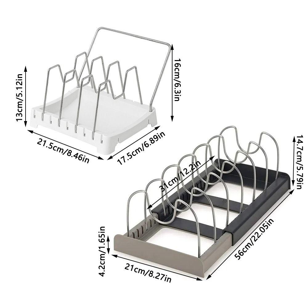 Solighter Rak Penyimpanan Dapur Portable Organisasi Kabinet Rak Panci Organizer