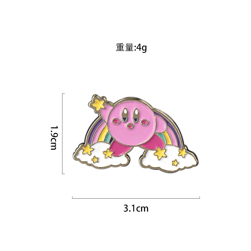Jepang Anime Kirby Enamel Pin Magic Rainbow Bintang Logam Bros Lencana Kerah Lapel Pin Fashion Kartun Perhiasan Hadiah Untuk Penggemar
