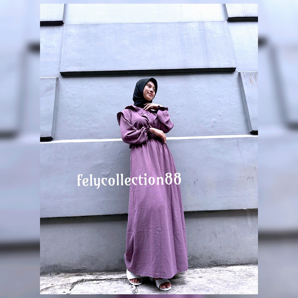 VISTA DRESS MAXY CRINKLE AIRFLOW || DRESS WANITA KARET PERUT REMPEL