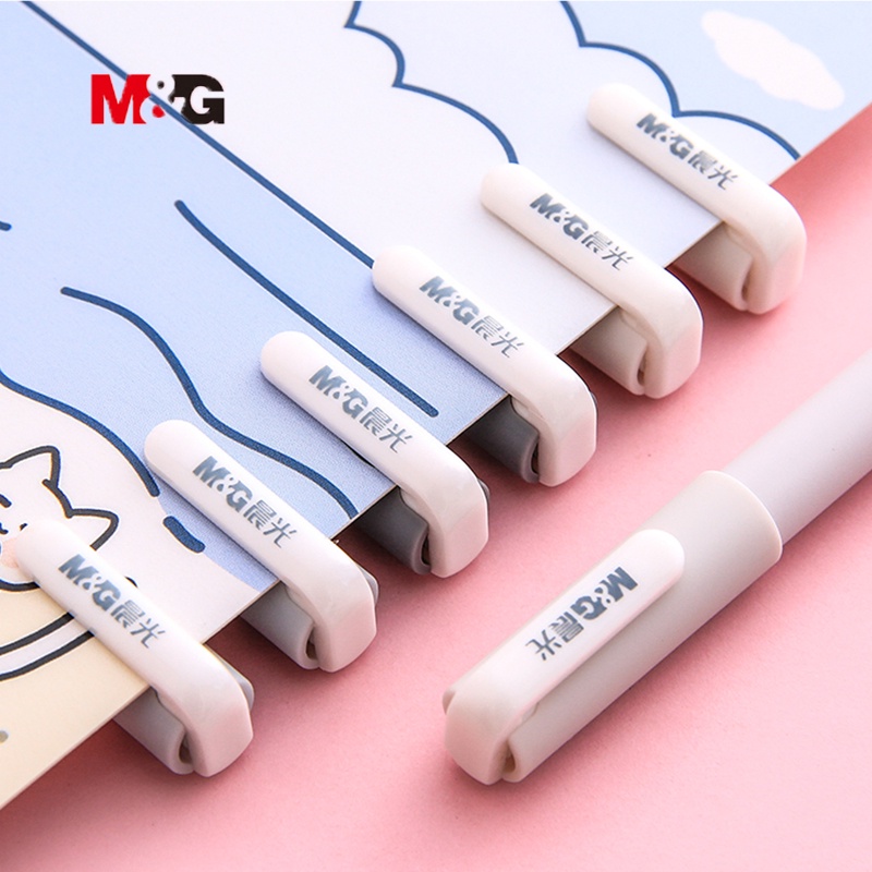 M&amp;G 0.38mm Tinta Hitam Lucu Kartun Hewan Gel Pen Mahasiswa Penuh-Jarum Tip Tanda Tangan Pena