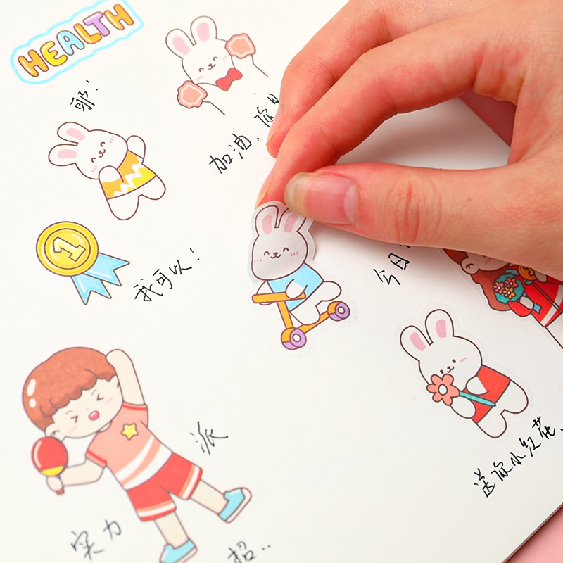 OVERFLOWS.ID 4 PCS CUTE CARTOON SPORT ACTIVITY STICKERS PET DIY DIARY STICKER JURNAL BOTOL DECO STIKER HIAS