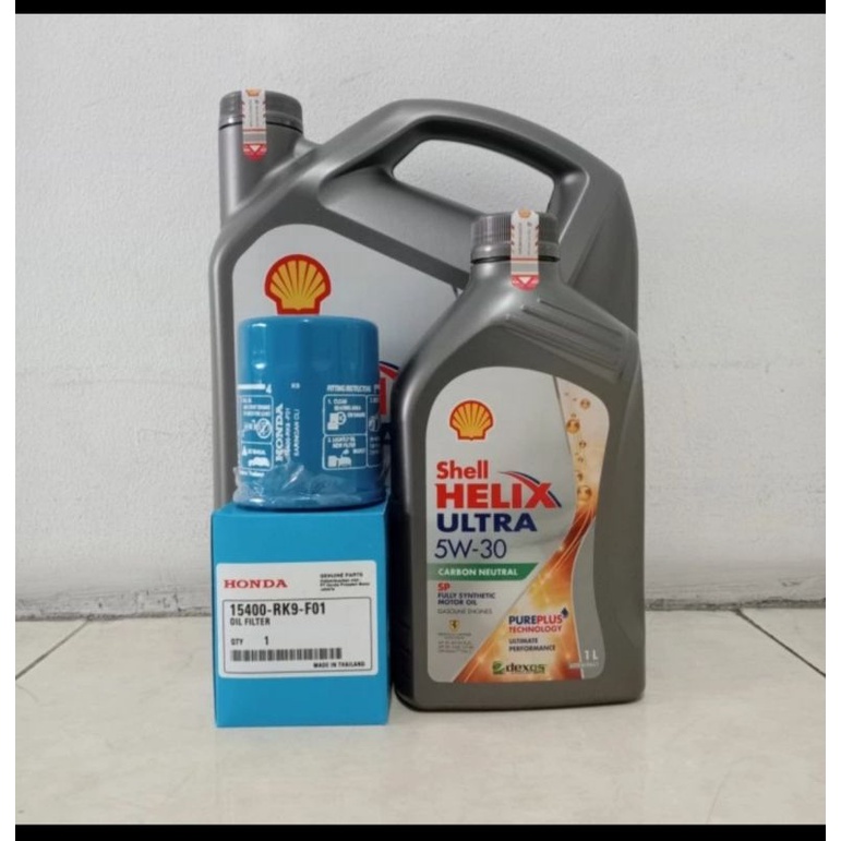 Paketan oli mesin merk shell 1 gln, 1 liter n 1 pc filter oli honda