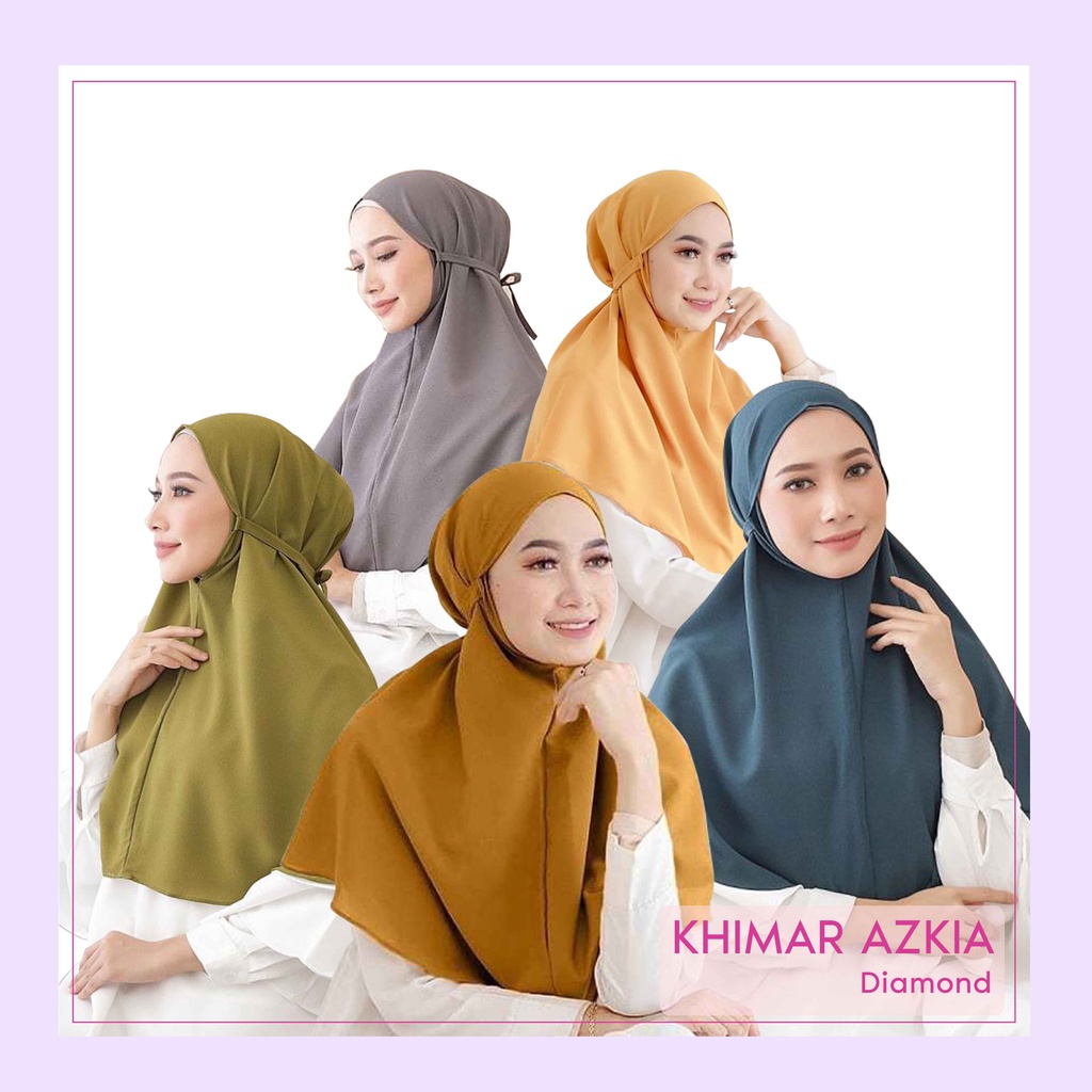 Khimar Azkia Simple Tali Instan  / Bergo Diamond  - Warna Lengkap