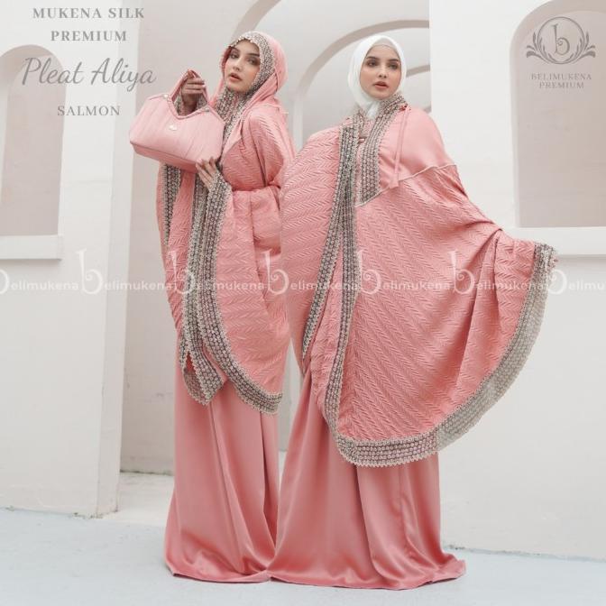Mukena terbaru mukena 2in1 satin silk pleat / mukena mewah