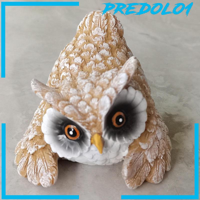 [Predolo1] 4pcs Patung Burung Hantu Resin Patung Hias Realistis Untuk Ornamen Rumah