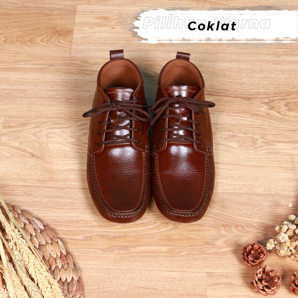 Sepatu Kulit Pria Original Sepatu Boots Pria Kulit Sapi Asli LOGAN LEATHER SHOES PREMIUM BAHAN FULL KULIT SAPI ASLI