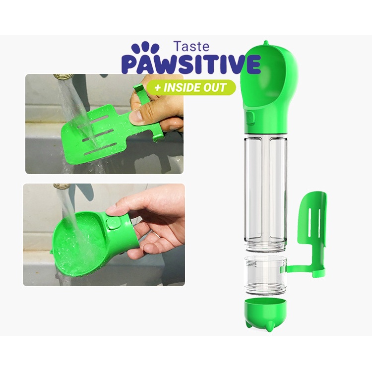 Dog Travel Bottle 4 in 1 Botol Minum Anjing Serbaguna 300ml + Sekop Poop Best Seller