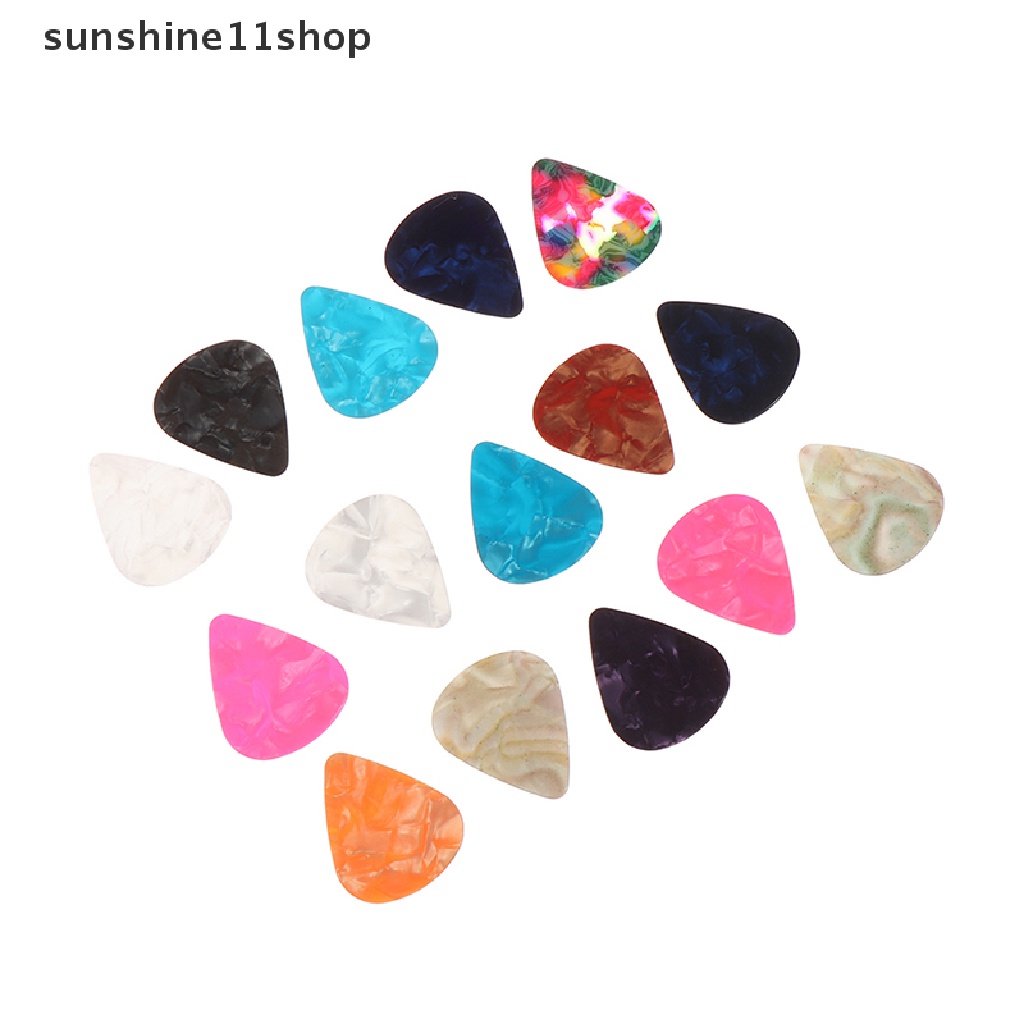 Sho 5pcs Guitar Picks Mediator Tebal 0.50 0.75 1MM - Warna Random Universal Untuk Semua Gitar N