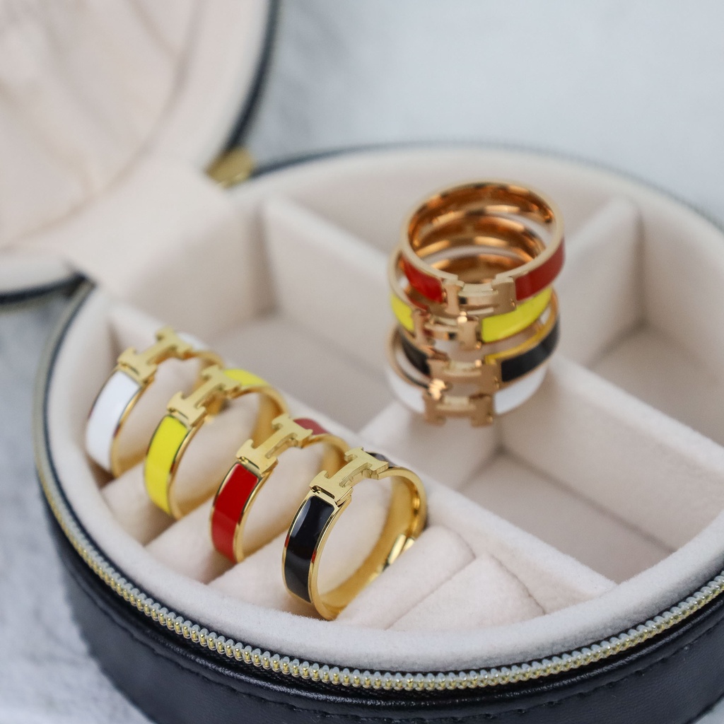 Cincin H Titanium Stainless Steel 316L anti karat harga grosir bisa bayar di tempat