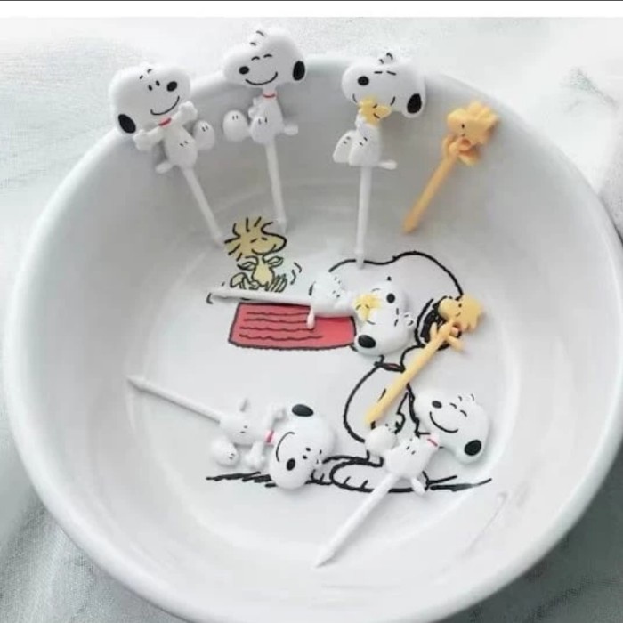 8pc Tusukan Bento Food Pick Buah SNOPY SNOOPY SNOPPY Hias Bekal Anak