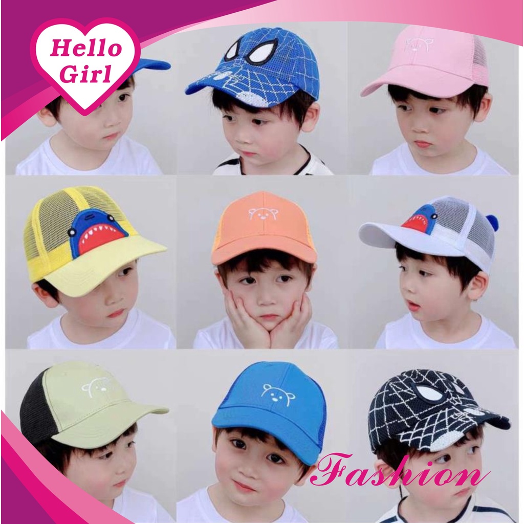 (Hello Girl)MZ31 Topi Baseball Anak Banyak Motif Lucu Dan Keren Gaya Korea Import