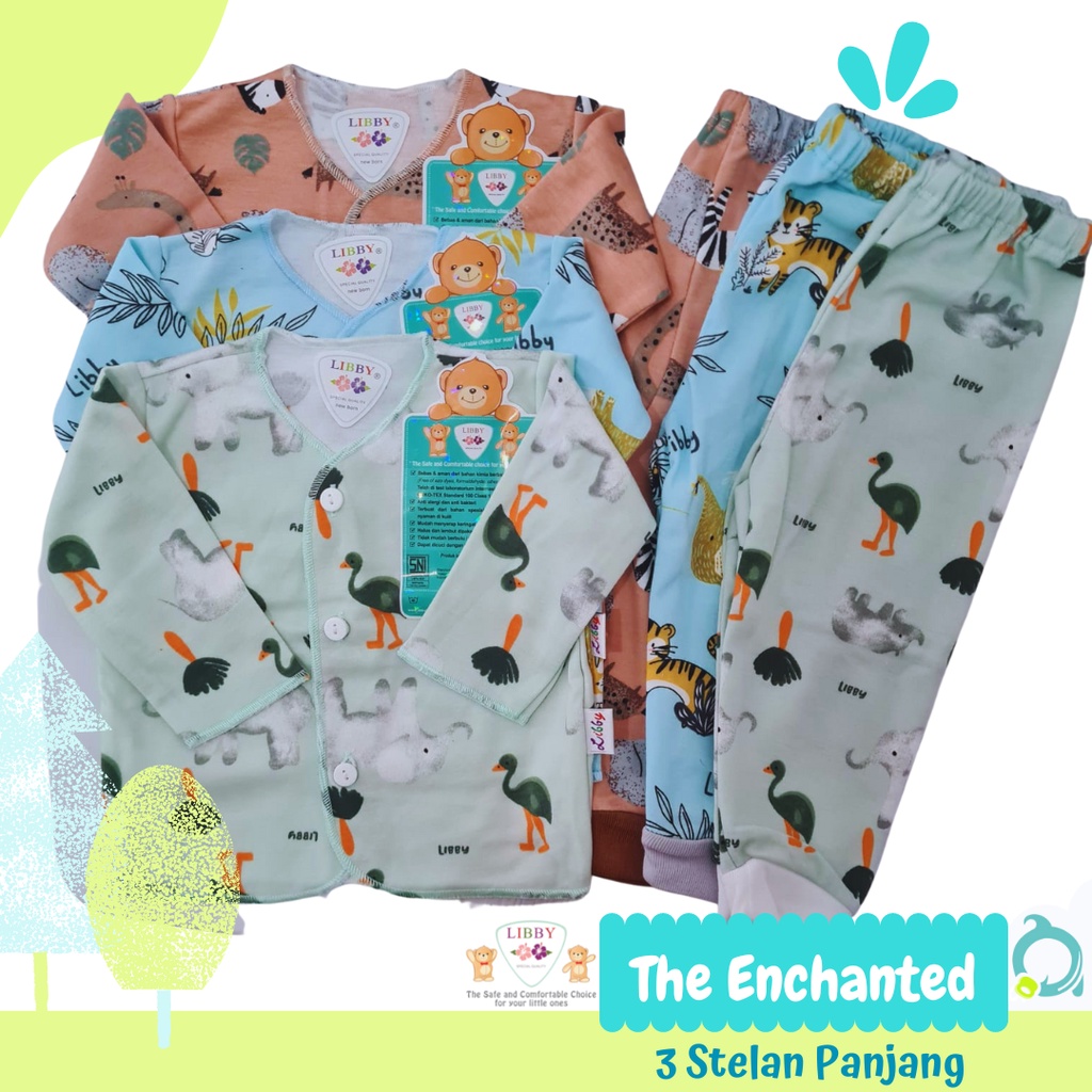 LIBBY 3 Stelan Panjang Motif Mix Size Newborn | 3-6 Bulan