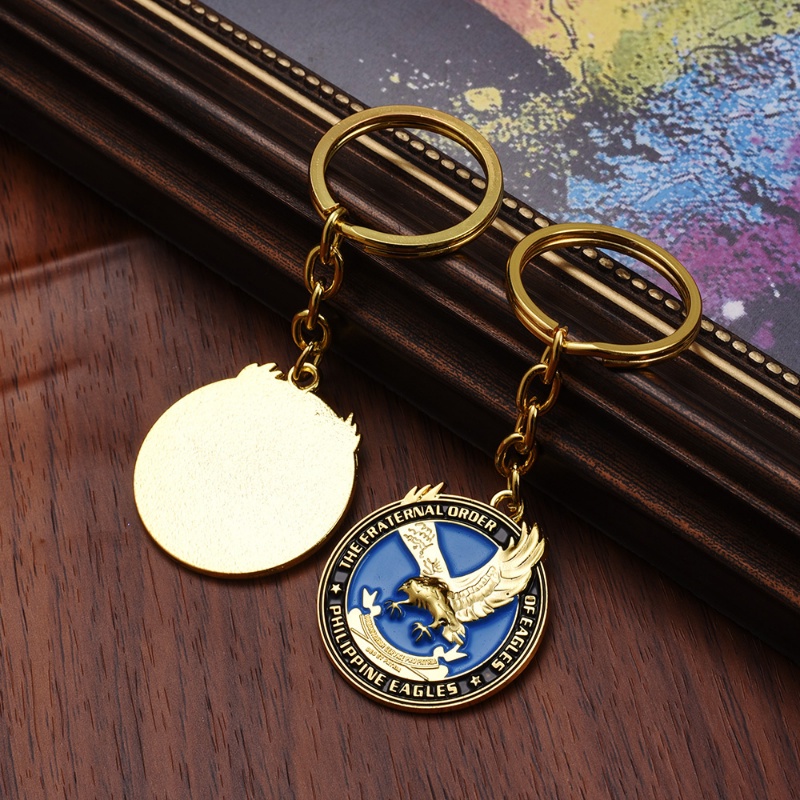 Indah Philippine Elang Logam Liontin Gantungan Kunci Mobil/3D Putaran Elang Bentuk Badge Keyring Charm/Kepribadian Fashion Kendaraan Keys Aksesoris Dekoratif