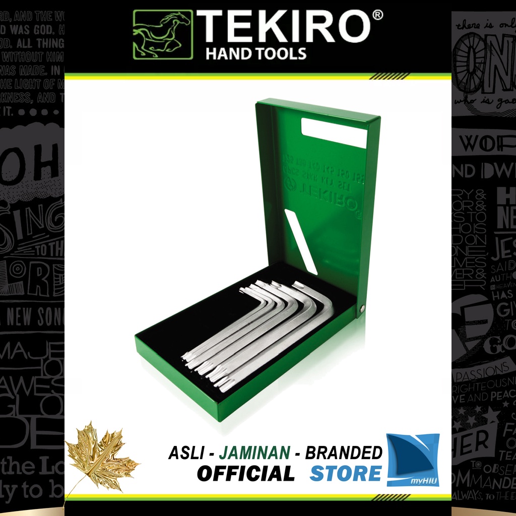 Set Kunci L Bintang Isi 6 pcs T25, T30, T40, T45, T50 dan T55 / Vanadium Steel Star Key Set TEKIRO