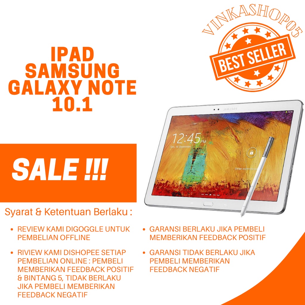IPAD SAMSUNG GALAXY NOTE 10.1 64 GB WIFI ONLY 2014 SECOND